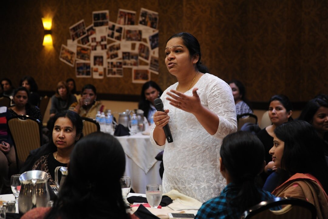 confident person speaking