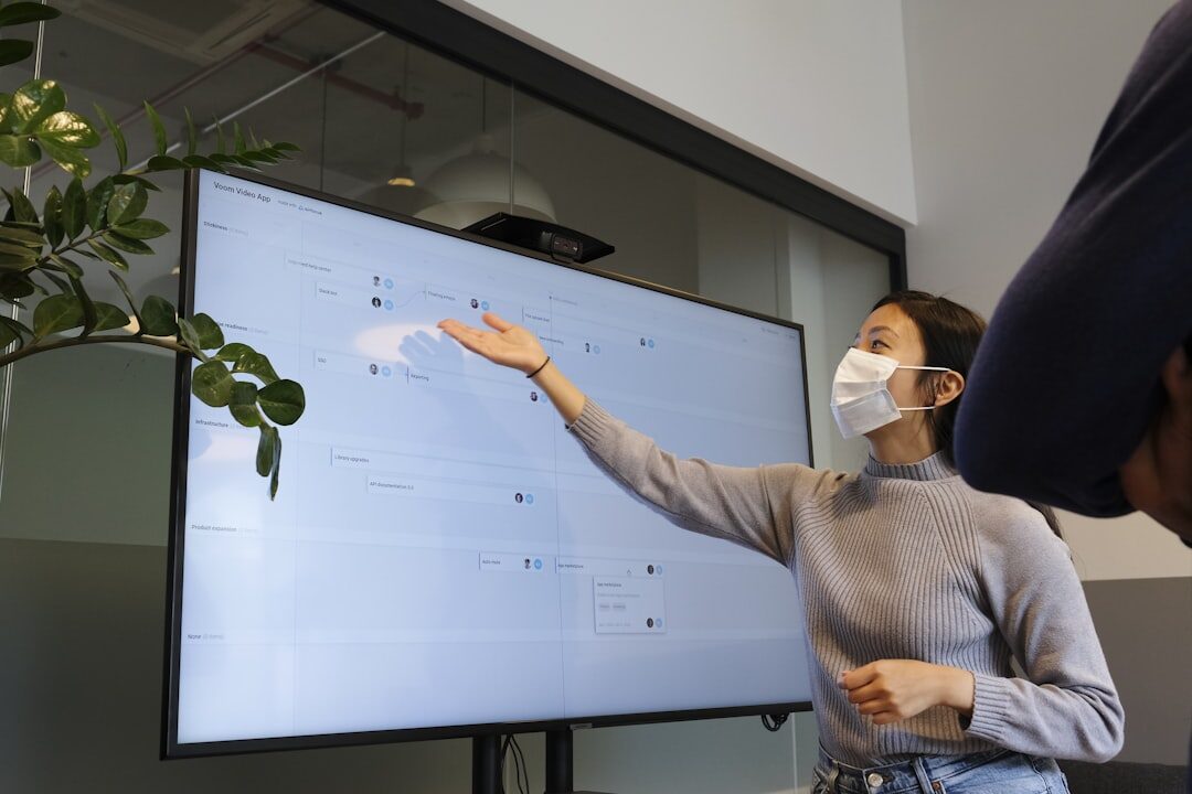 person presenting to audience