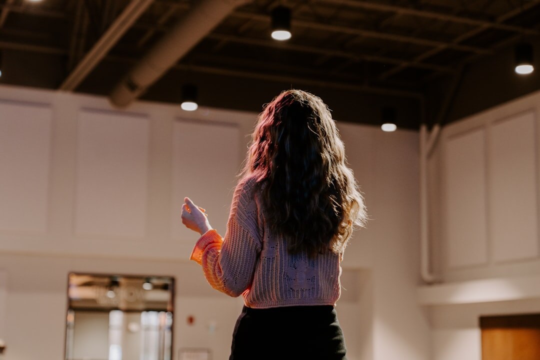woman practicing speech